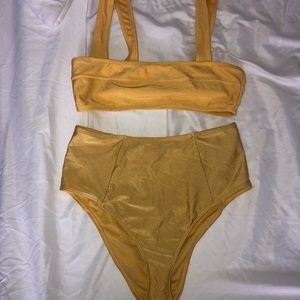 Yellow/gold high wasted bathing suit
